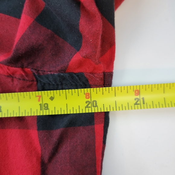 Foxcroft Womens Button Up Check Blouse Red Black Size 10 - Picture 9 of 12